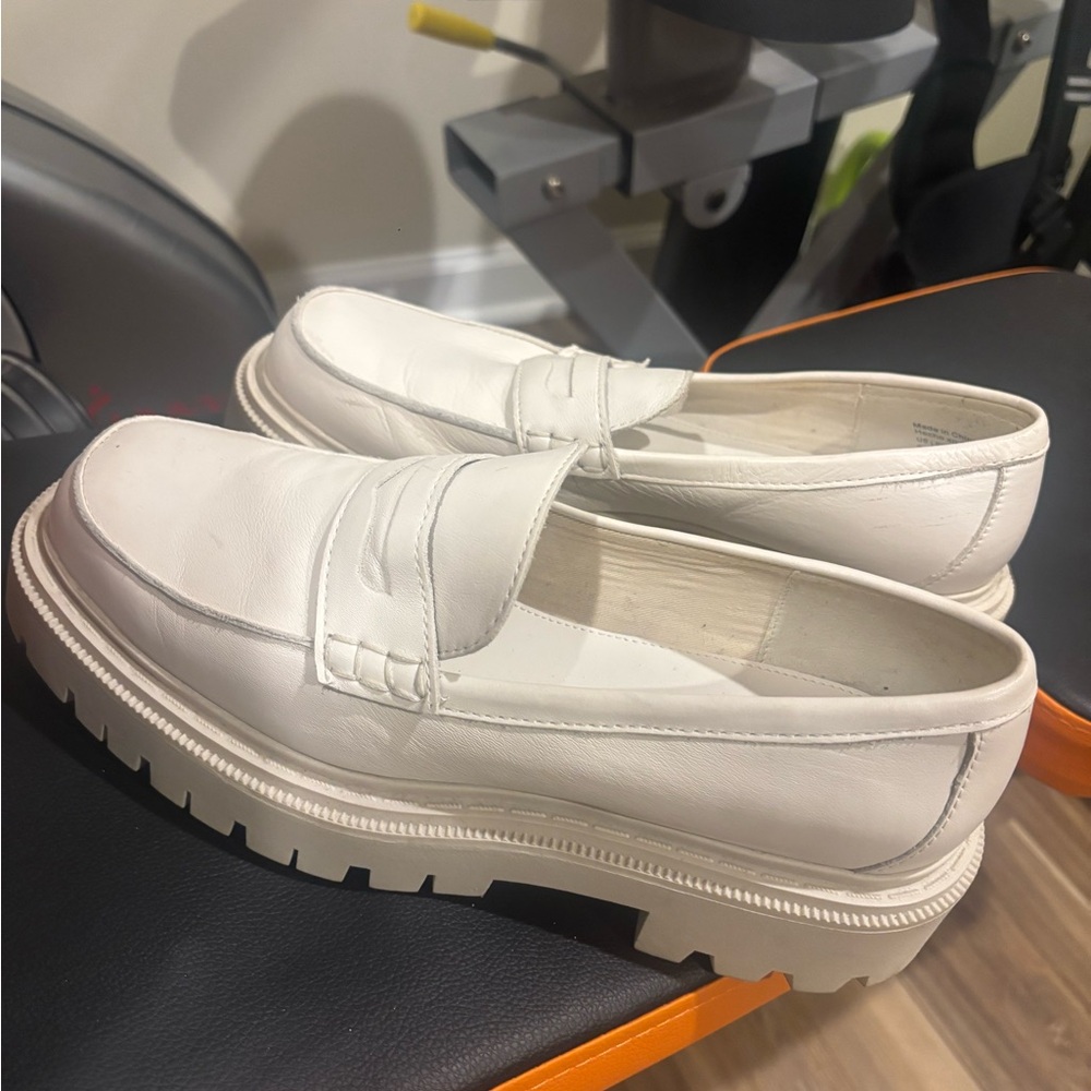 ALDO White Chunky Sole Loafers